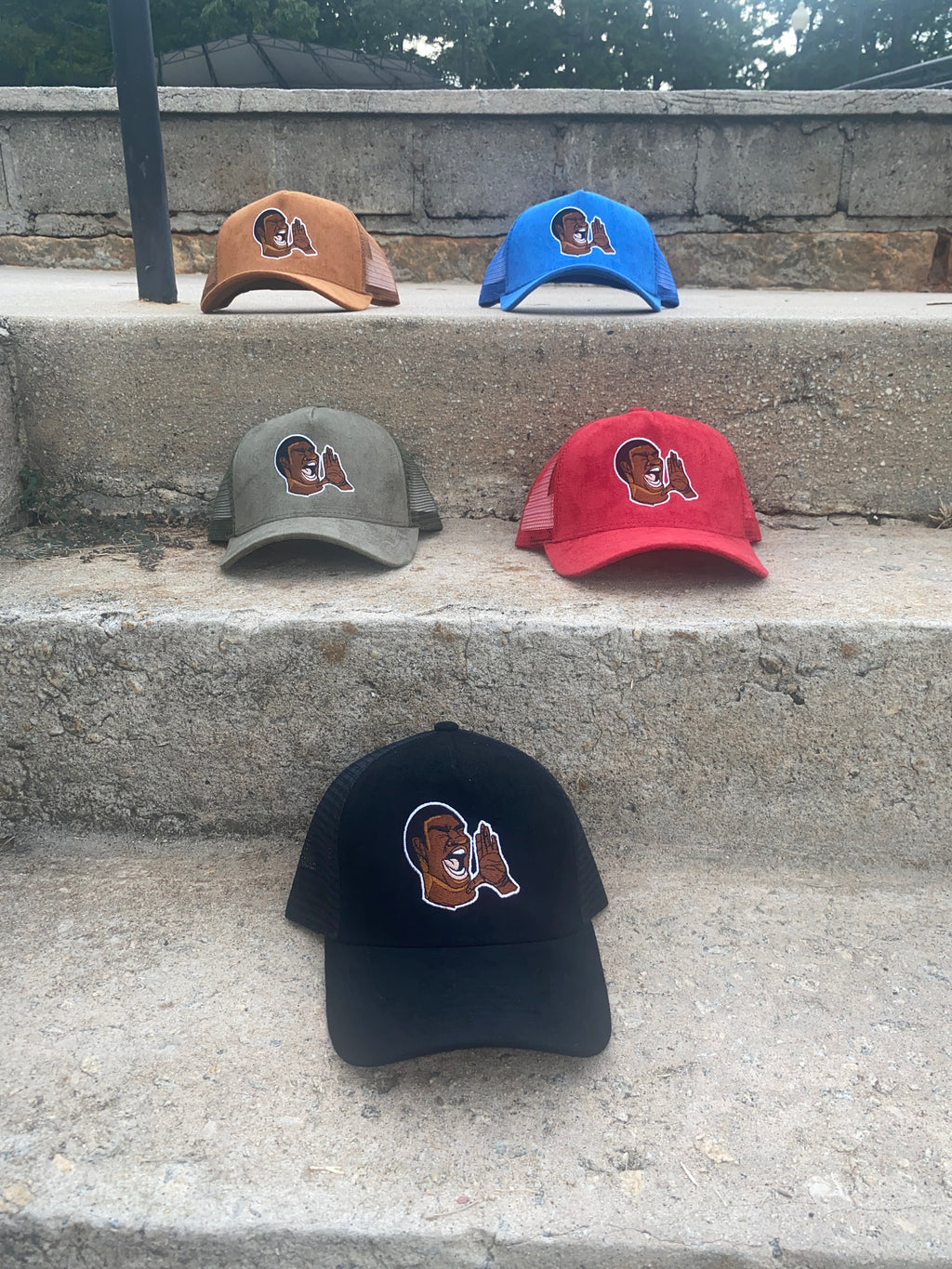 NOLA "Waaahhhh!" Suede Trucker Hats