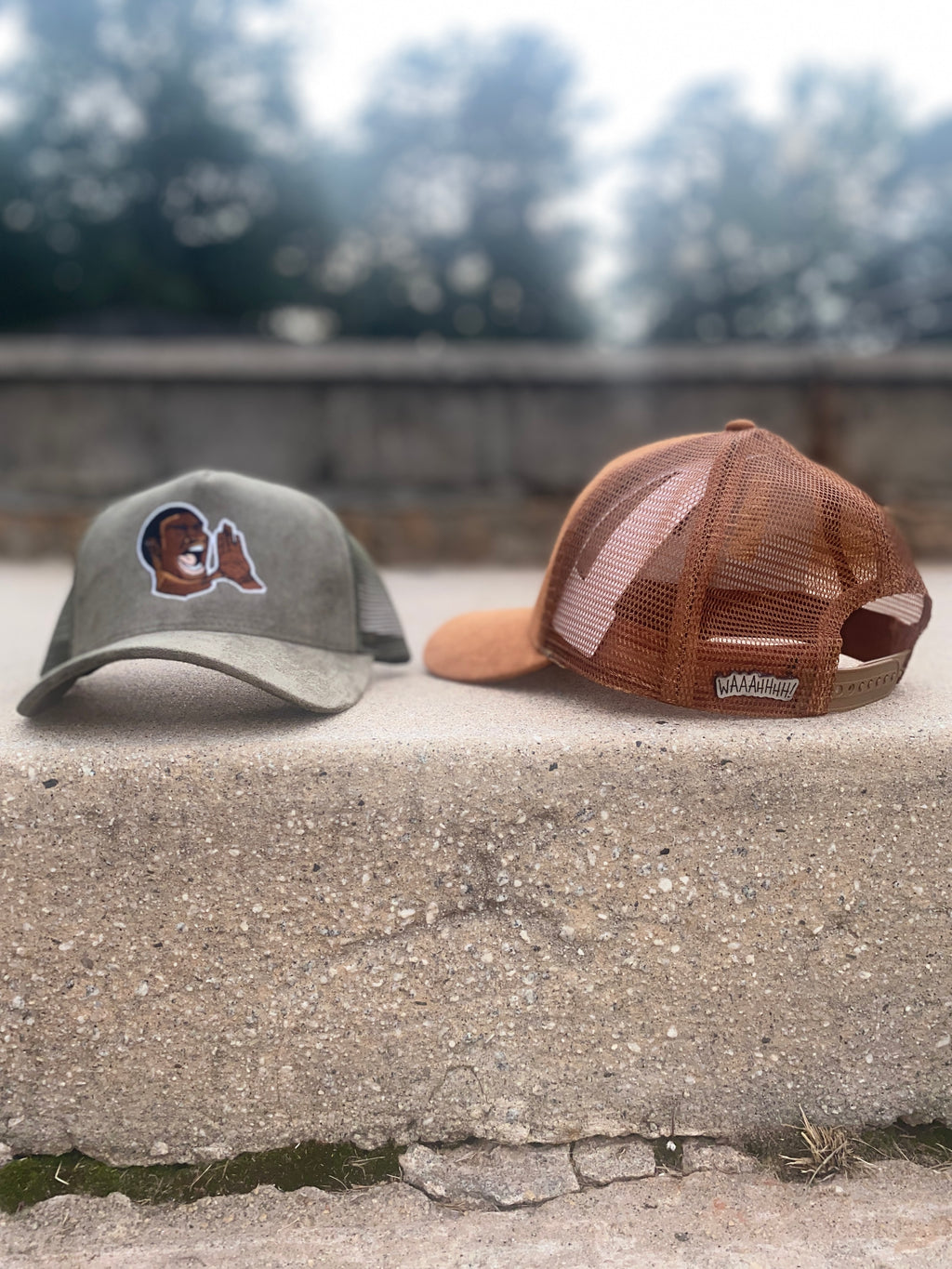 NOLA "Waaahhhh!" Suede Trucker Hats