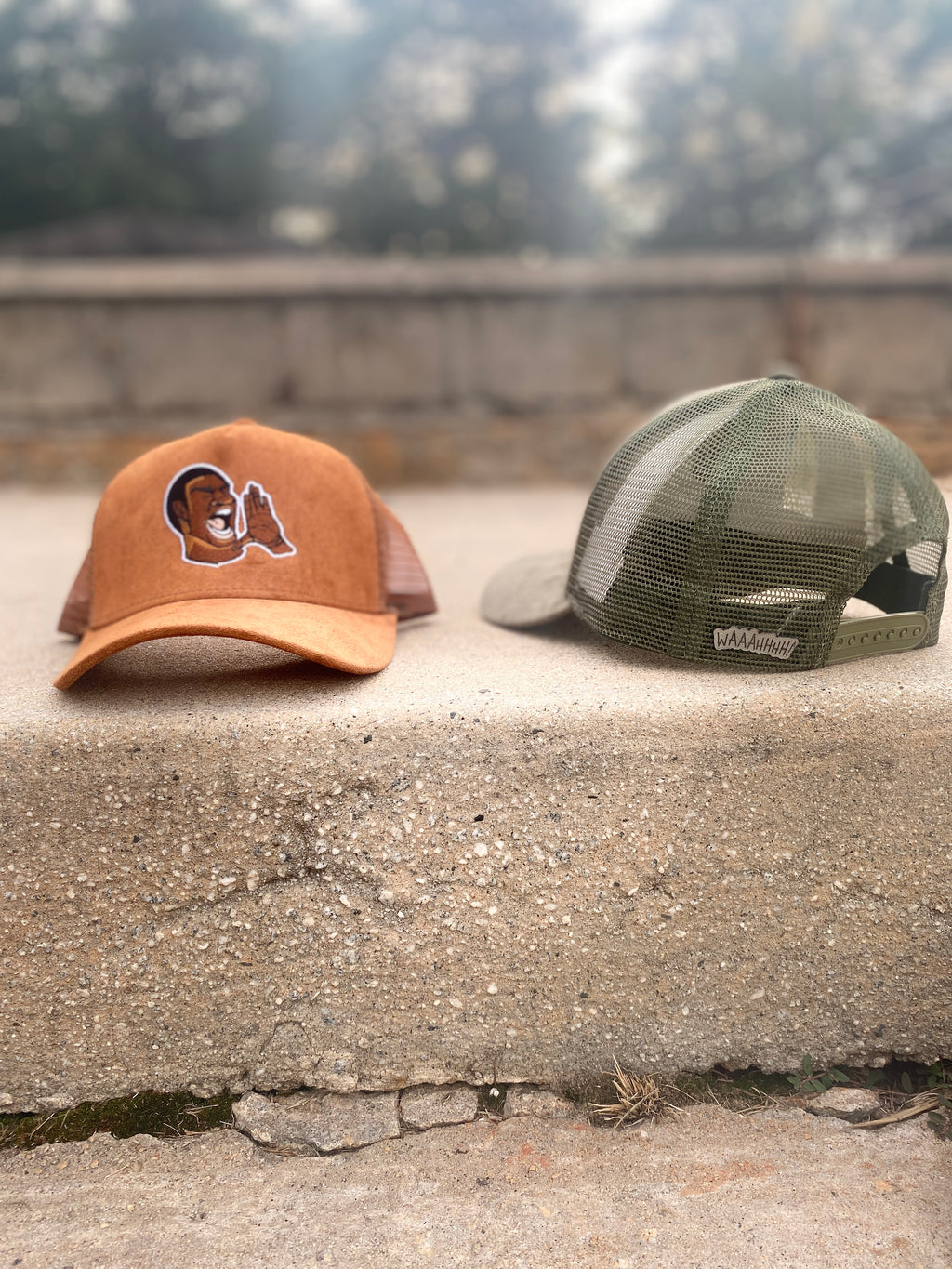 NOLA "Waaahhhh!" Suede Trucker Hats