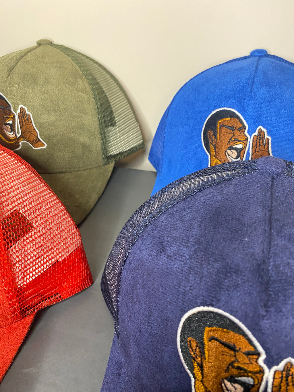 NOLA "Waaahhhh!" Suede Trucker Hats