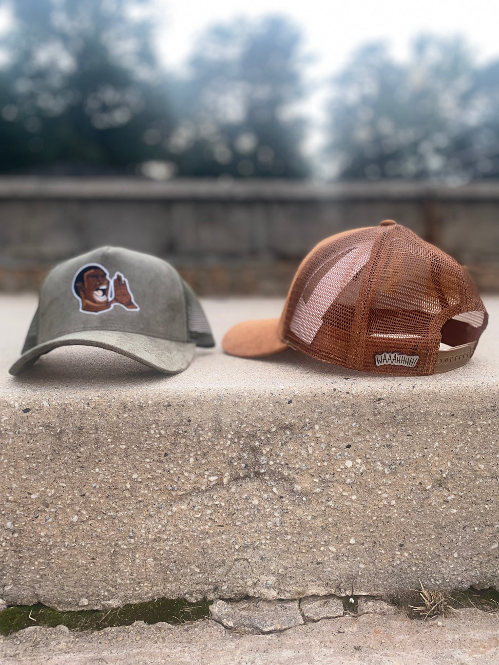 NOLA "Waaahhhh!" Suede Trucker Hats