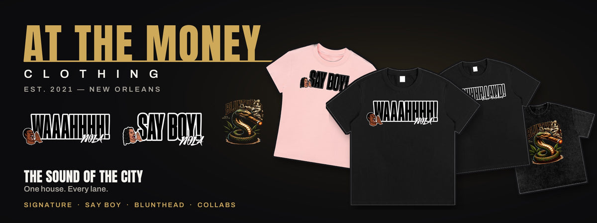 At The Money Clothing brand banner - desktop hero