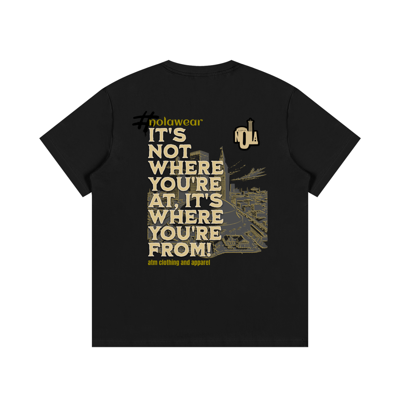 NOLA "WHERE YA FROM" TEE BLKGLD